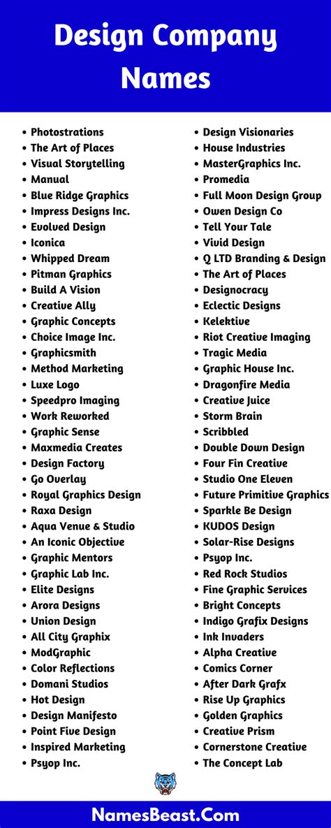 750 Design Company Names And Business Name Ideas