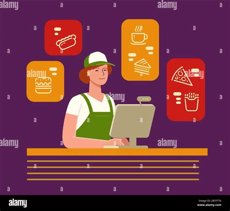 Restaurant Menu Food Service Cafe Cartoon Vector Illustration Stock Vector Image And Art Alamy