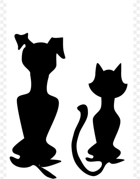 Cat Dog Kitten Silhouette Clip Art Png 745x1053px Cat Black Black