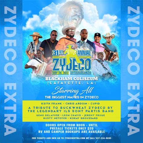 Tickets For 31st Annual Zydeco Extravaganza In Lafayette From Showclix