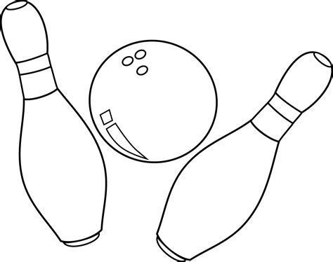 Bowling Ball And Pins Line Art Free Clip Art