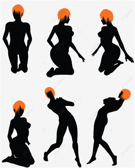 Naked Girl Silhouette Vector PNG Naked Sexy Girls Silhouette Set Outline Babe Model PNG