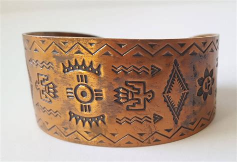 Vintage Native American Copper Cuff Southwest Copper Cuff Etsy