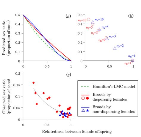 Sex Ratios And Relatedness The Predicted A And B And Observed C Download Scientific