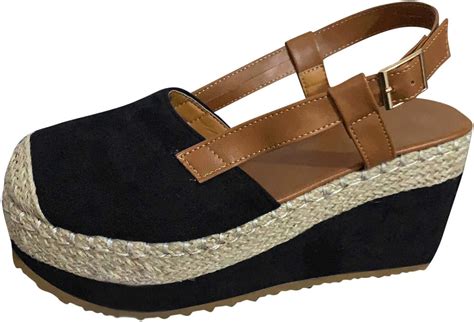 Morecome Women S Espadrille Closed Toe Slingback Platform Wedge Sandals