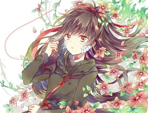 1793 1girl Azami Kagerou Project Black Hair Flower Kagerou Project