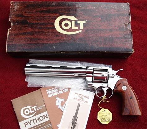 Colt Python 357 8 Inch Barrel Nickel Box 357 For Sale