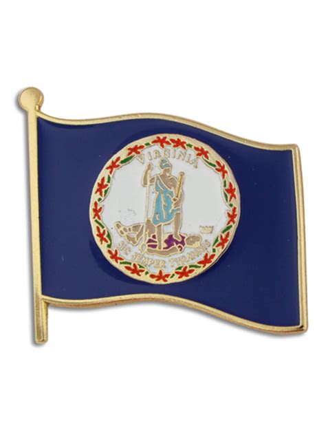 Virginia Us State Flag Va Enamel Lapel Pin 1
