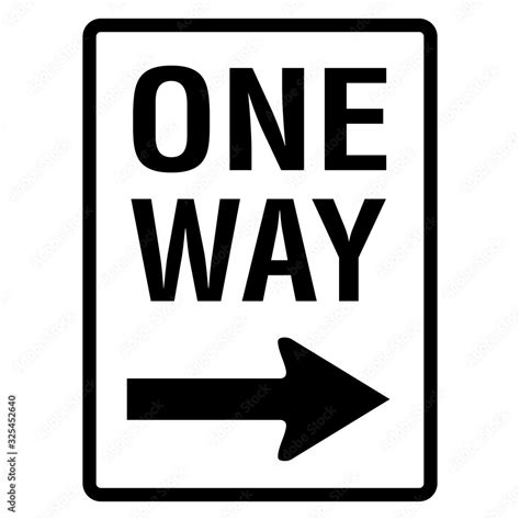 One Way Road Sign Street Signage Icon Illustration Graphic Stock Vector