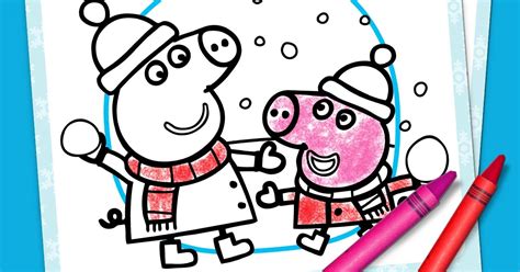 Peppa and george in winter. Peppa Pig Winter Coloring Pack | Nickelodeon Parents