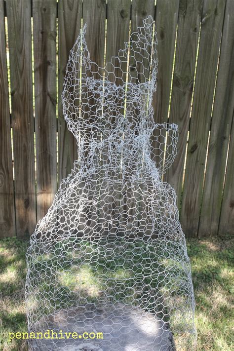 Pen And Hive Chicken Wire Ghost Sculpture For Garden