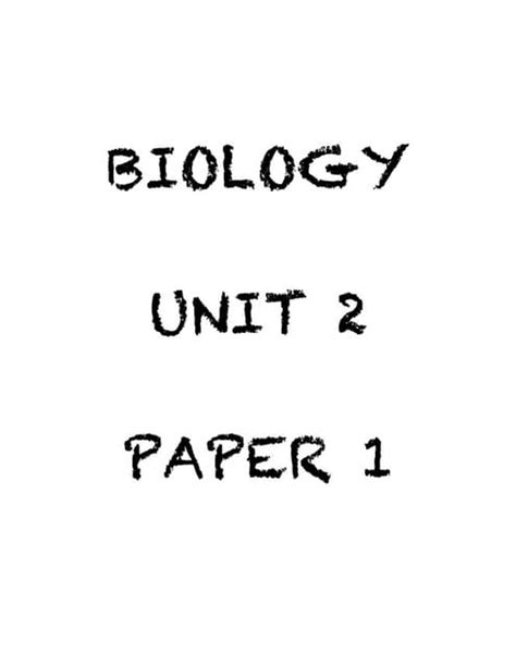 Cape Biology Unit 2 Paper 1s 2007 2015 Pdf