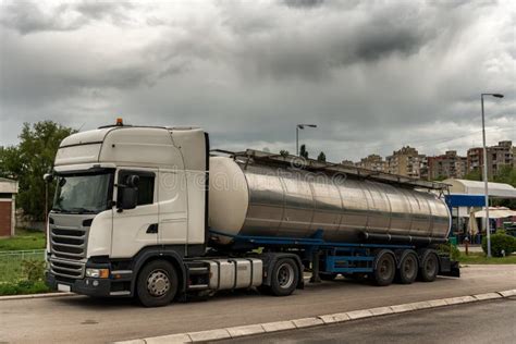 Tank Truck Parked On By The Road Stock Photo Image Of Business