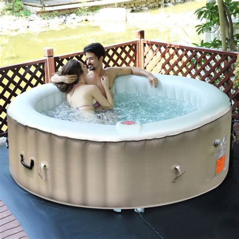 6 Person Portable Inflatable Hot Tub For Outdoor Jets Bubble Massage