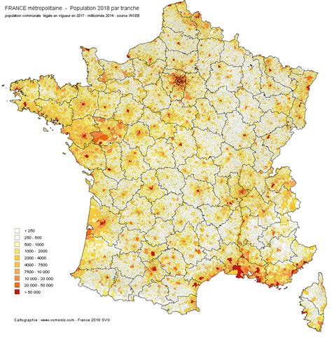 Densité De La Population En France - Carte Des Densités De Population En France - Compartir Carta