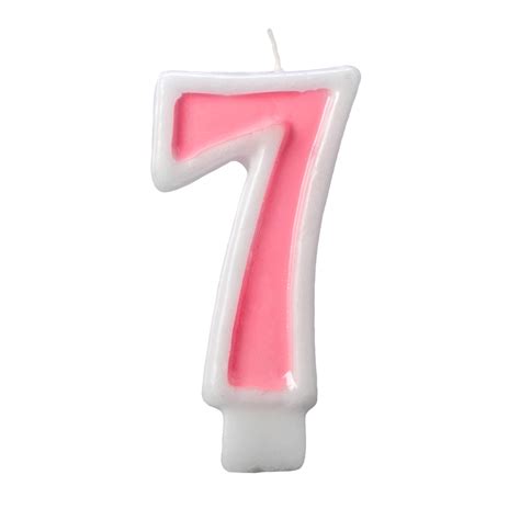 Birthday Candle Number 7 Pink Number Cake Toppers