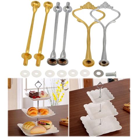 1 Set Crown 3 Tier Cake Cupcake Plate Stand Handle Hardware Fitting