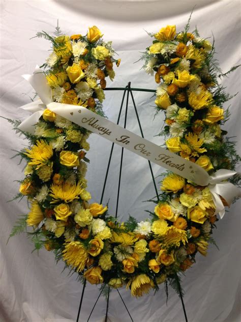 Personalized Horseshoe Funeral Piece Funeral Flowers Funeral Sprays