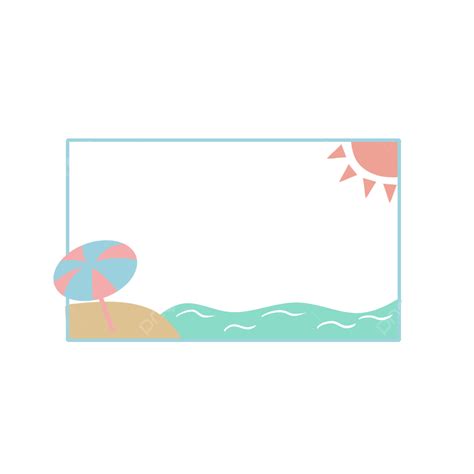 Beach Border White Transparent Beach Border Frame Summer Frame