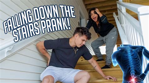 Falling Down The Stairs Prank She Freaks Out Part Youtube