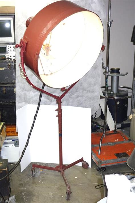 Rare Old Hollywood Huge Movie Studio Light As Sculpture W Stand