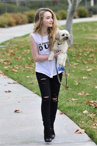 Sabrina Carpenter Walking Dog Burbank Ripped Gotceleb