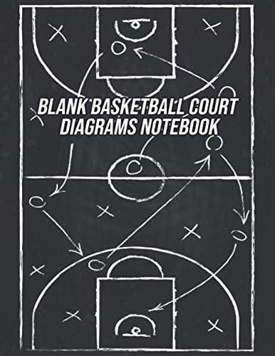 Blank Basketball Court Diagrams Notebook 100 Full Page Basketball