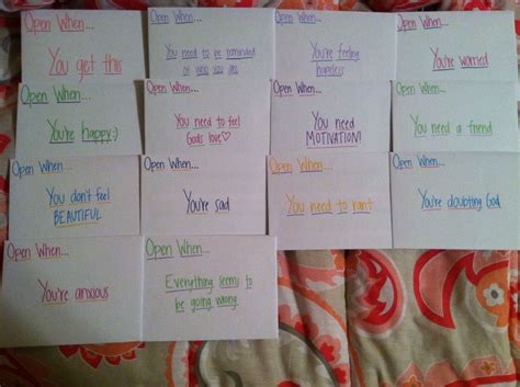 The concept of an 'open when' letter is simple: "Open when" letters DIY | DIY and crafts | Pinterest | Craft