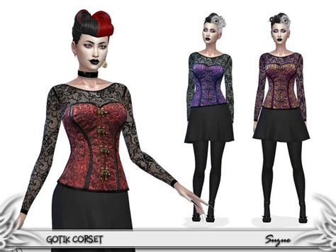 Suzues Gotik Corset Sims4 Clothing Sims 4 Corset
