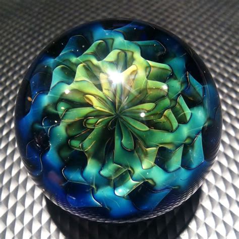 Handmade Marble By ~ Jason Holley ~ Borosilicate Boro Art Mib Glass Paperweights Marble