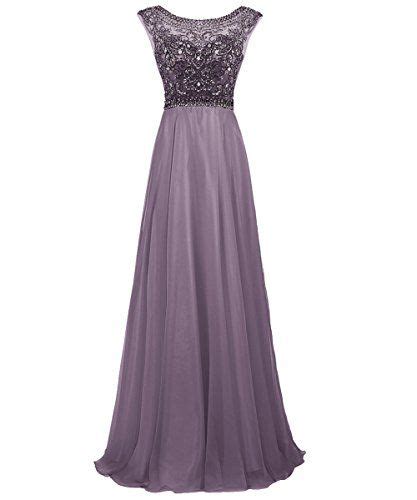 Dresstells Long Prom Dress Scoop Chiffon Dress Beadings Evening Party Gown Grey Size 10 Learn