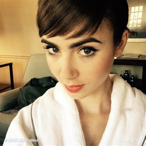 Lily Collins Met Galla Pre Selfie Colour Lilly Collins Short