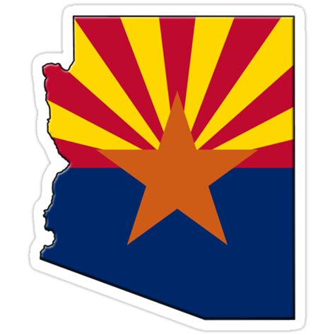 Arizona State Flag And Outline Stickers By Davedinho Redbubble