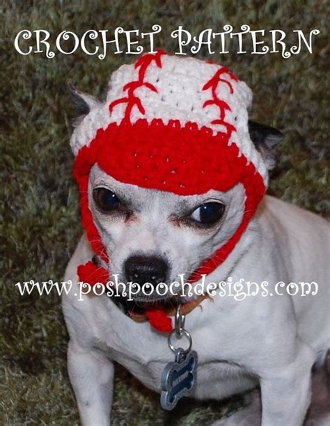Instant Download Crochet Pattern Baseball Dog Hat Dog
