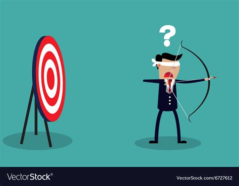 Blindfold Businessman Look For Target Royalty Free Vector