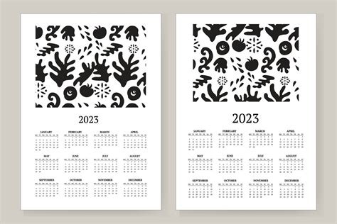 Wall Calendar 2023 Year Minimal Contemporary Art Calendar Planner