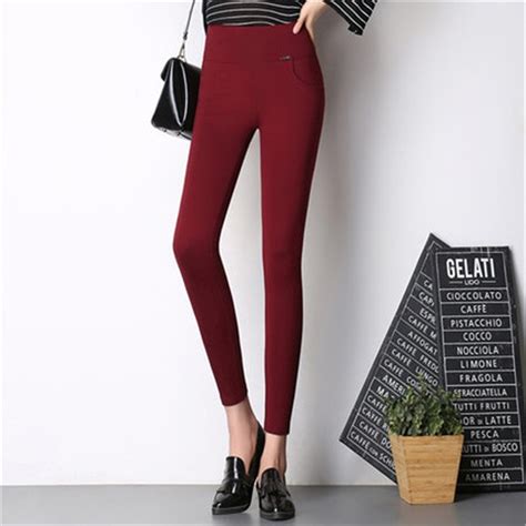 Buy Women Elastic Slim Office Leggings Pants 2018