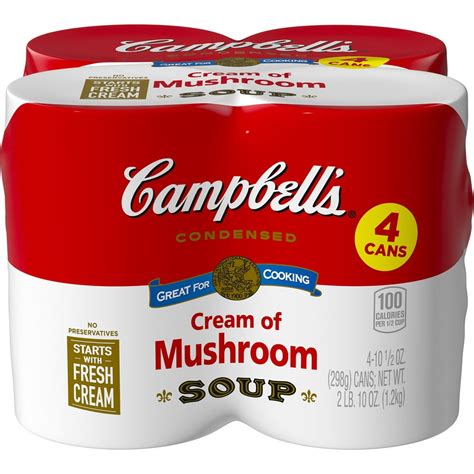 Campbells Condensed Cream Of Mushroom Soup 105 Oz Cans Pack Of 4