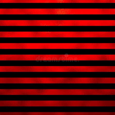 Red Black Metallic Faux Foil Horizontal Stripes Background Stock