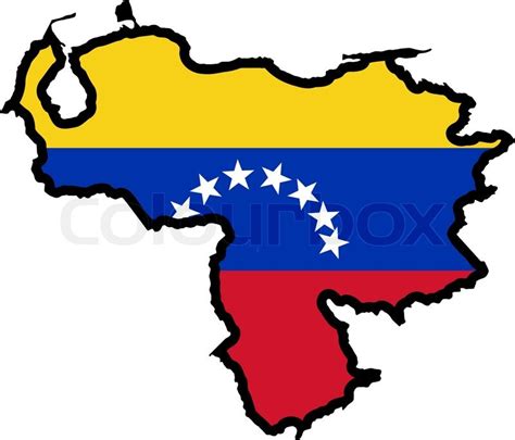 Map In Colors Of Venezuela Stock Vector Colourbox