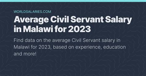 Average Civil Servant Salary In Malawi For 2024