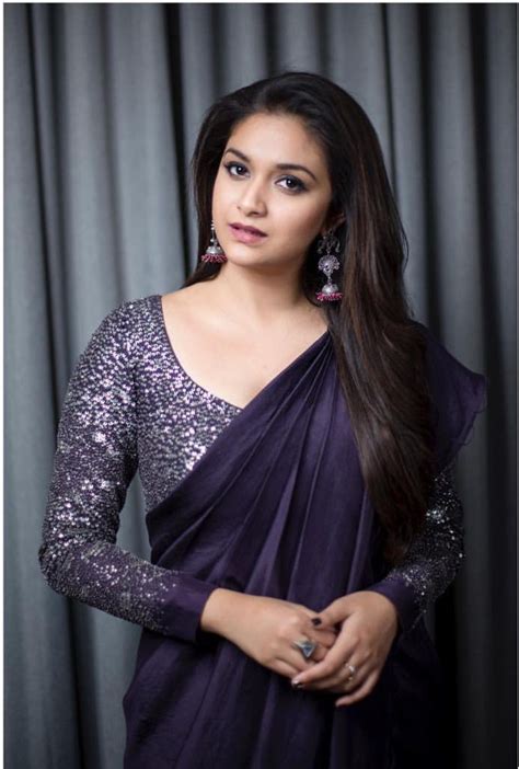 Keerthi Suresh Saree Blouse Designs Latest Saree Looks Designer Saree Blouse Patterns