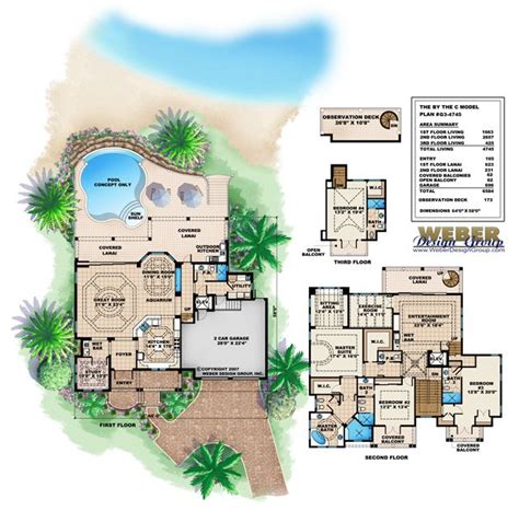 Beach House Plan 3 Story Tropical Caribbean Beach Home Floor Plan