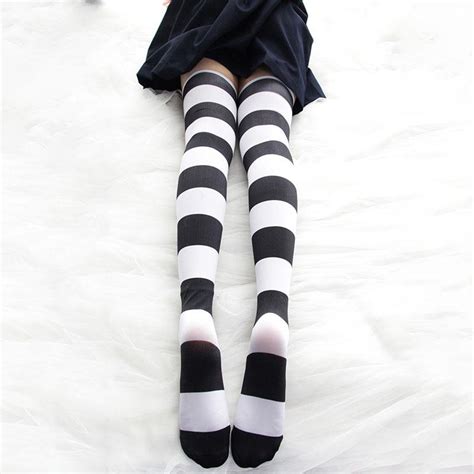 Japanese Harajuku Emoticons Thigh High Tights Stockings Sd01136 Syndrome Cute Kawaii