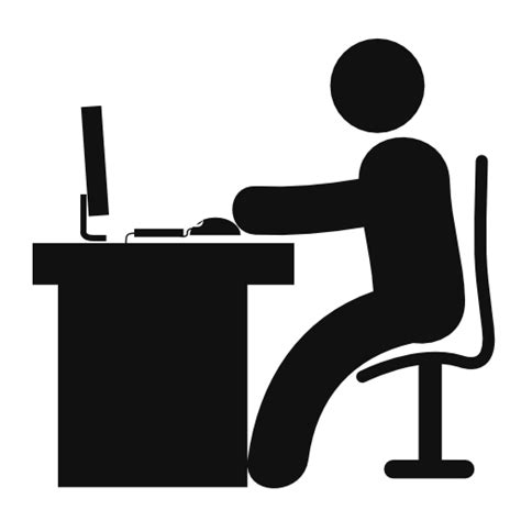 Man In Office Desk With Computer Free Vector Icons Designed By Freepik