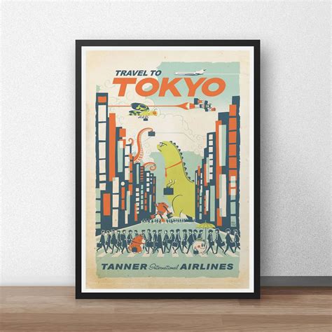 Vintage Tokyo Poster Tokyo Poster Tokyo Travel Vintage Etsy Uk