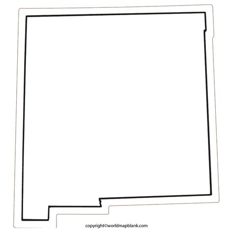 Printable Blank Map Of New Mexico Outline Transparent Map