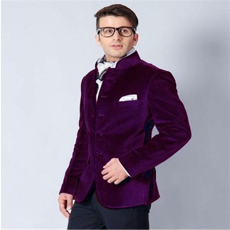 Buy 2017 Fashion Purple Velvet Groom Tuxedo Men