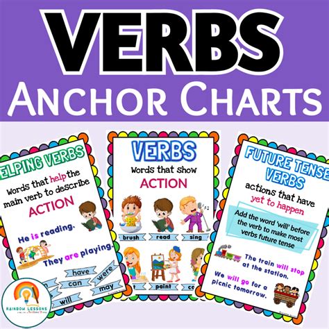 Verb Anchor Chart Verb Posters Verb Tenses Made By Teachers