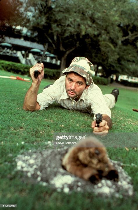 American Actor And Comedian Bill Murray Threatens A Gopher With A